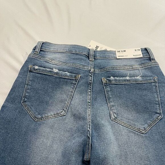 NWT Kensie Vintage Luxe The Slim Distressed Denim Jeans Size 8/29 New - Picture 10 of 11